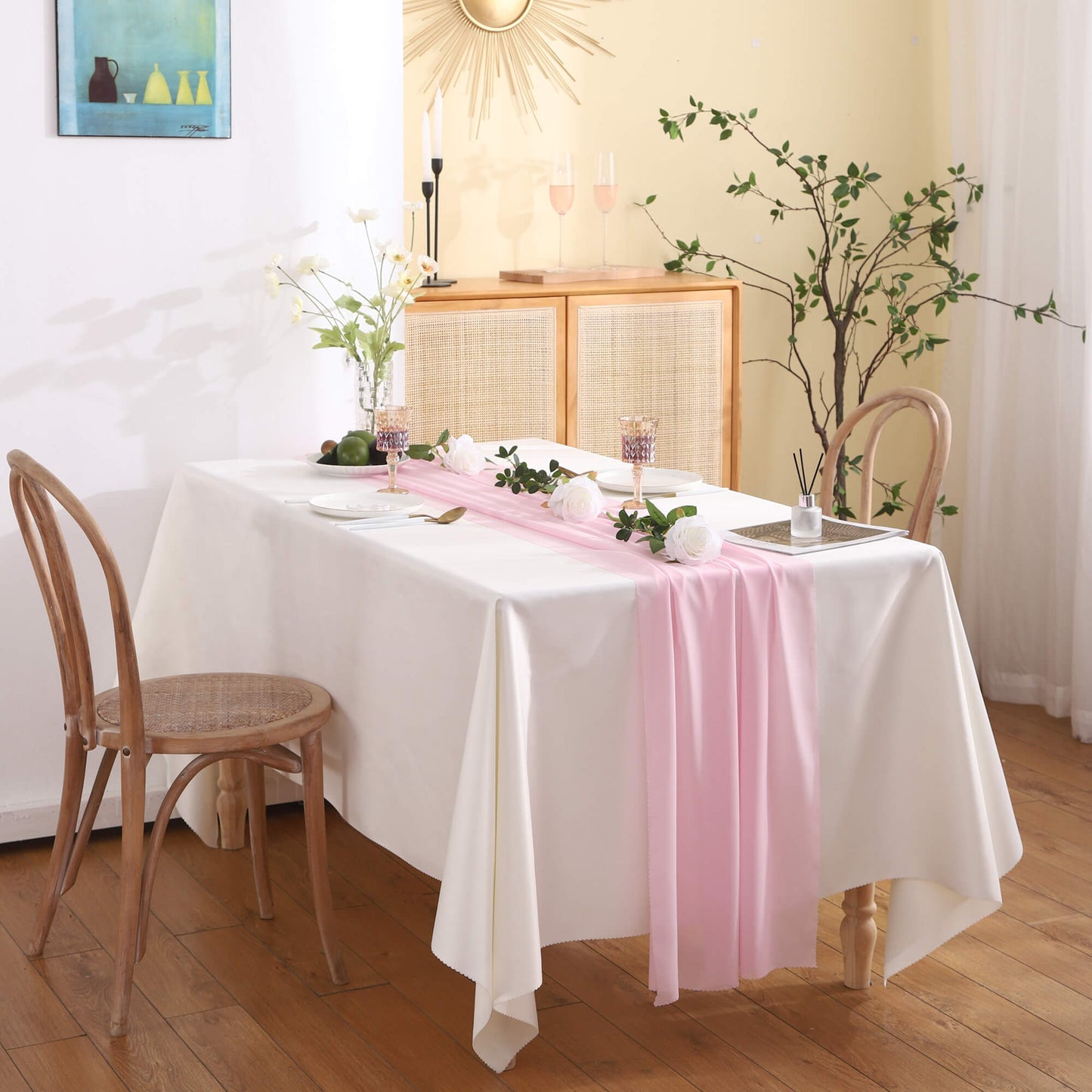 Chiffon Solid Color Table Runner