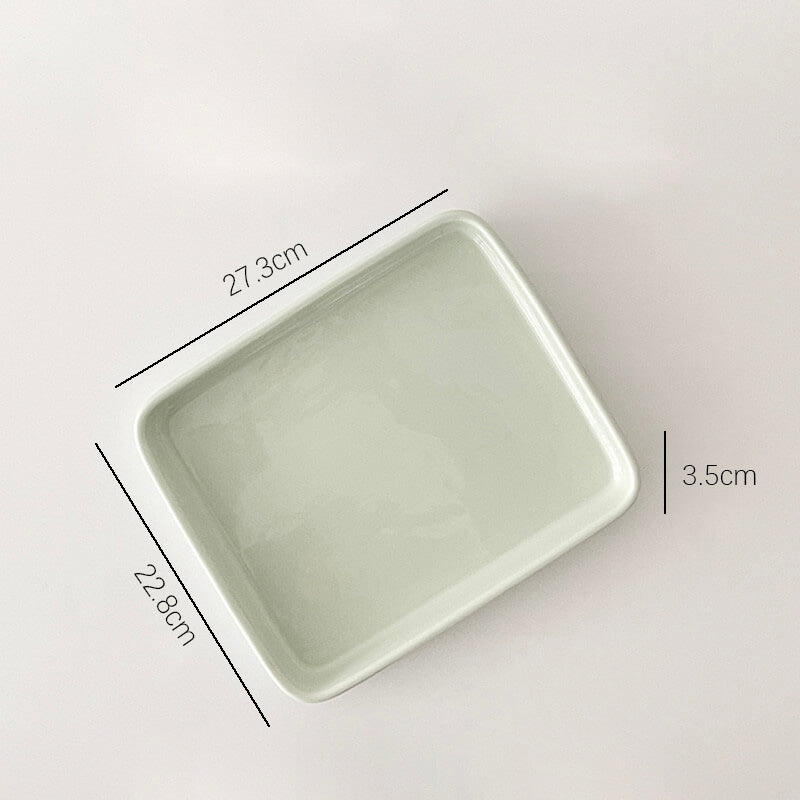 Solid Color Simple Square Ceramic Baking Pan