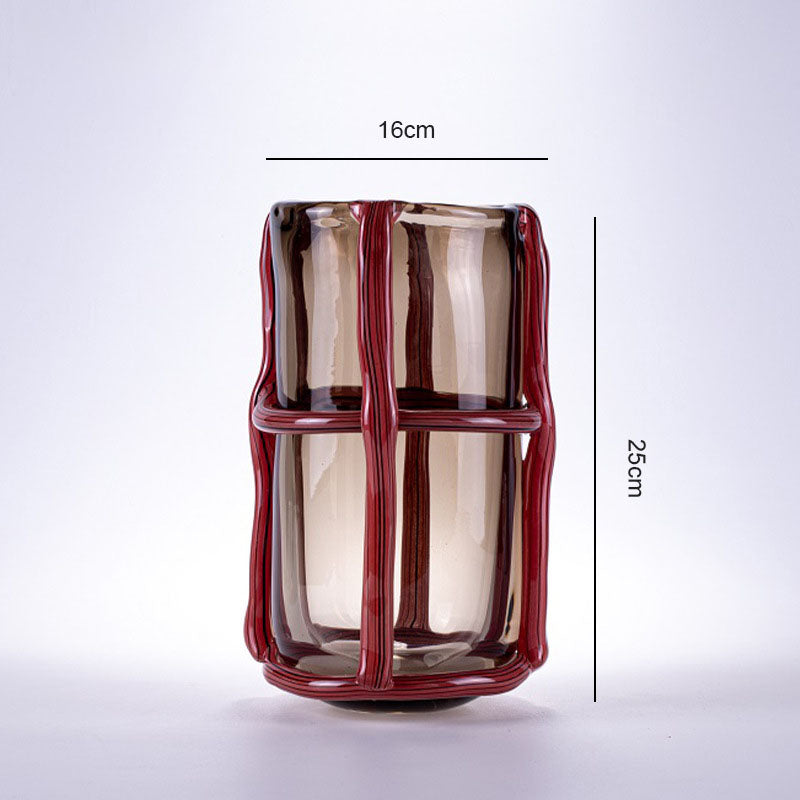 Striped Vintage Glass Vase