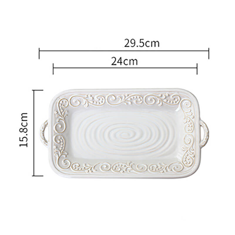 Vintage Embossed Ceramic Dinner Plate