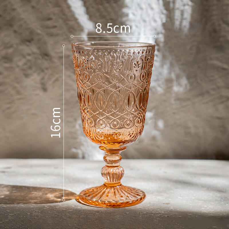 Pearlescent Vintage Embossed Glass Cup
