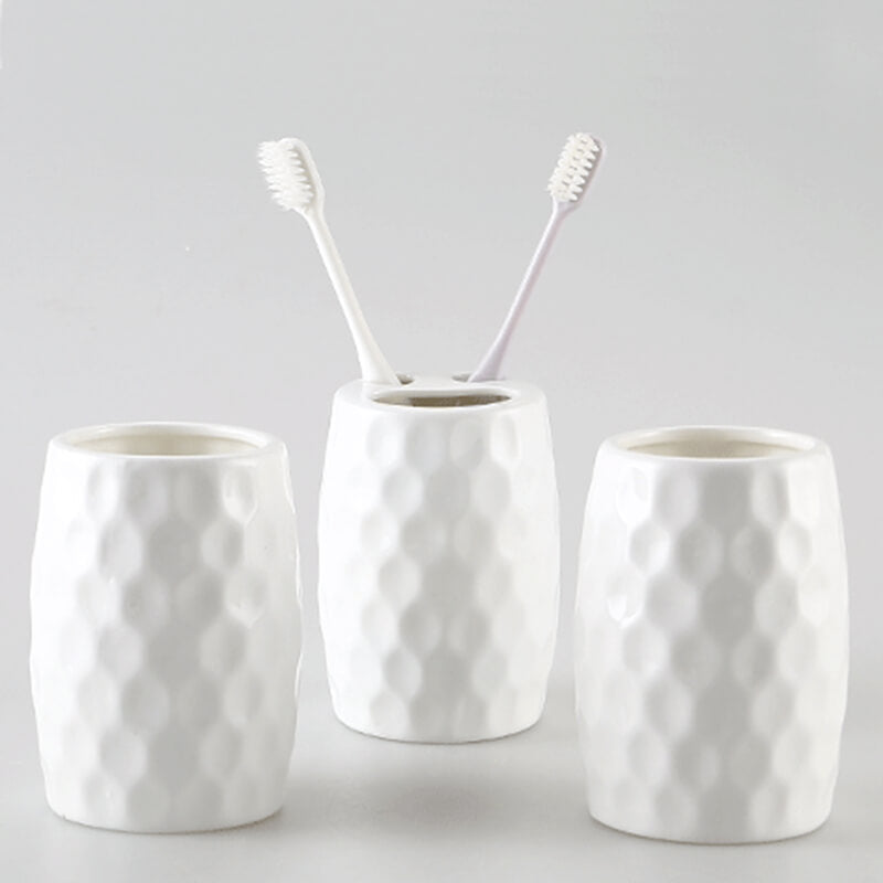 Diamond Pattern Ceramic Bathroom Set