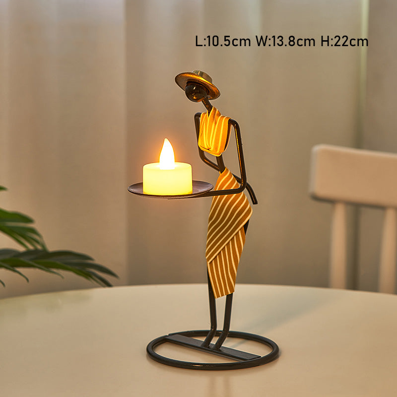 Retro Iron Candle Holder