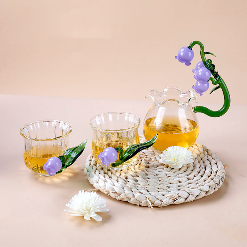 Bell Orchid Glass Kettle Set