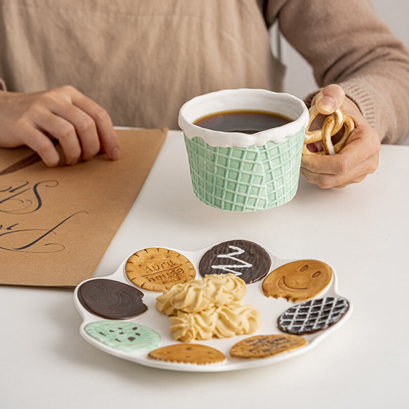 Biscuit Ceramic Cup and Saucer