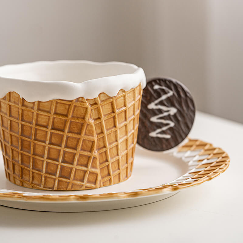 Biscuit Ceramic Cup and Saucer