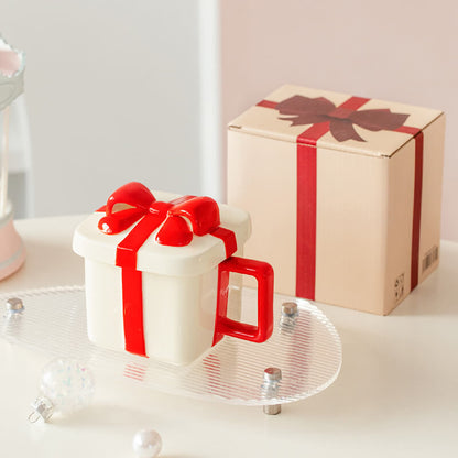 Bow Knot Gift Box Ceramic Mug