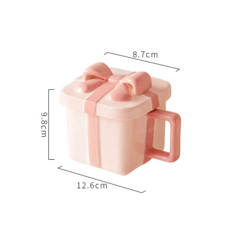 Bow Knot Gift Box Ceramic Mug