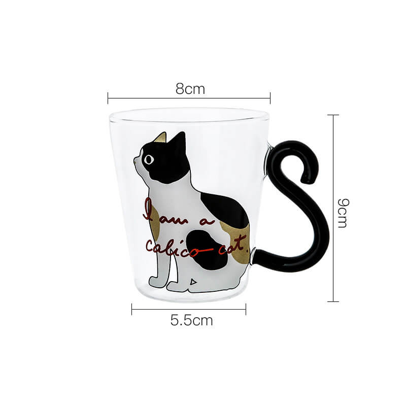 Cat Tail Handle Glass Cup