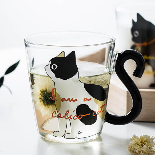 Cat Tail Handle Glass Cup