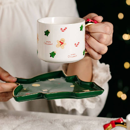 Christmas Ceramic Cups and Saucer