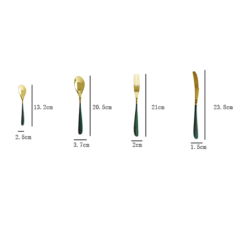 Classic Simple Stainless Steel Flatware 4Pcs Set