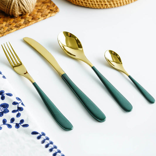 Classic Simple Stainless Steel Flatware 4Pcs Set
