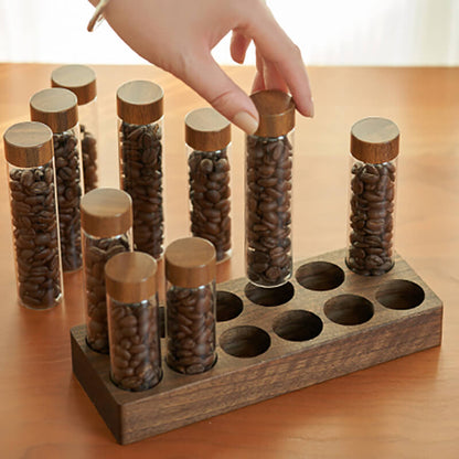 Coffee Beans Test Tube Glass Storage Jar