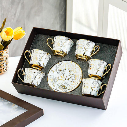 Coffee Cup Gold Edge Set