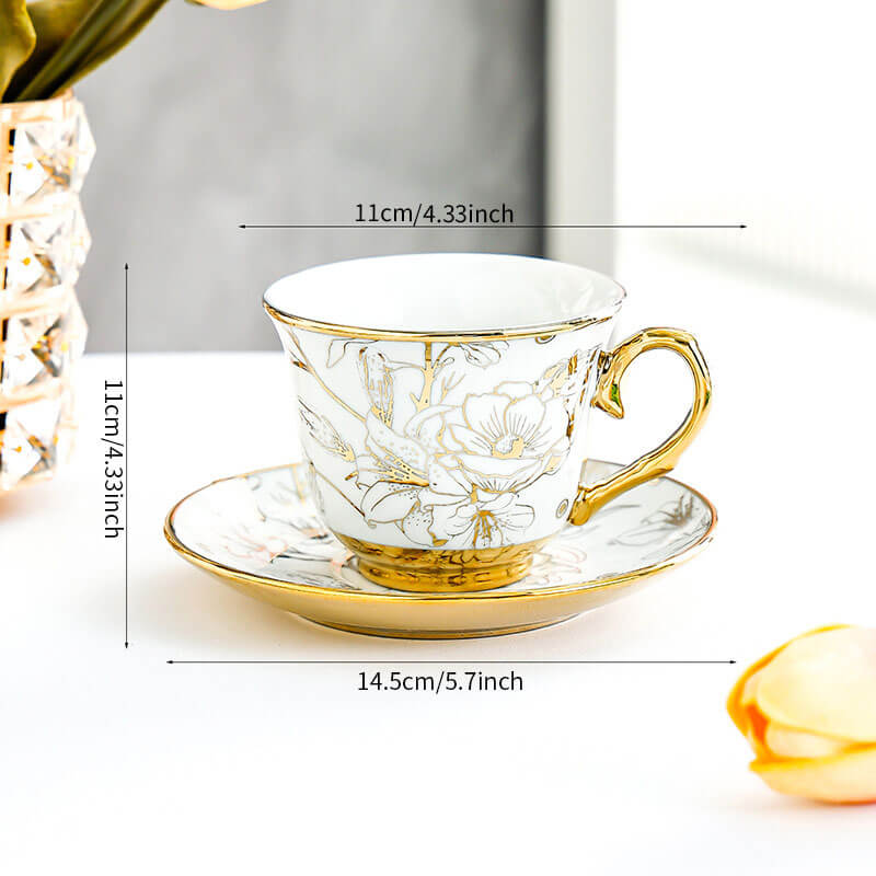 Coffee Cup Gold Edge Set