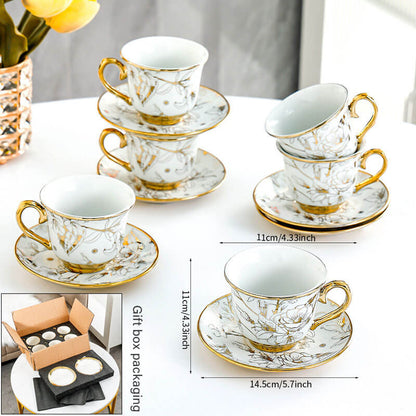 Coffee Cup Gold Edge Set