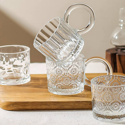Creative Embossed Glass Cup