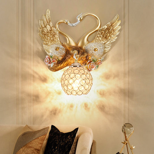 Crystal Swan Wall Lamp