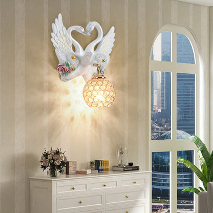 Crystal Swan Wall Lamp