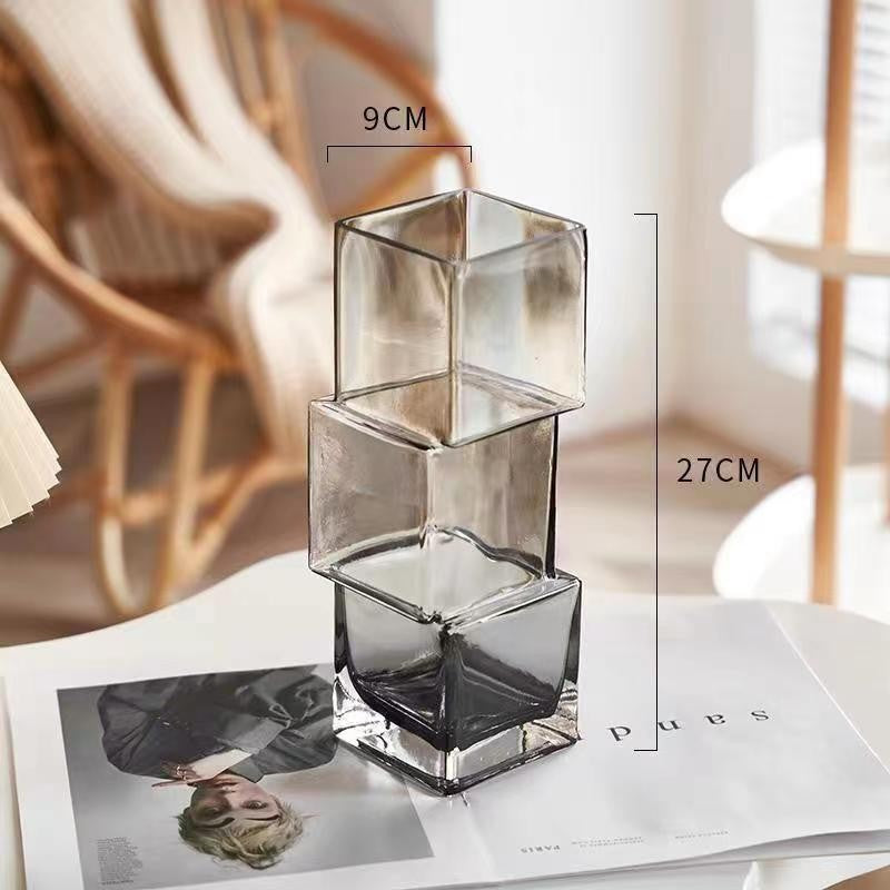 Dislocated Square Glass Vase