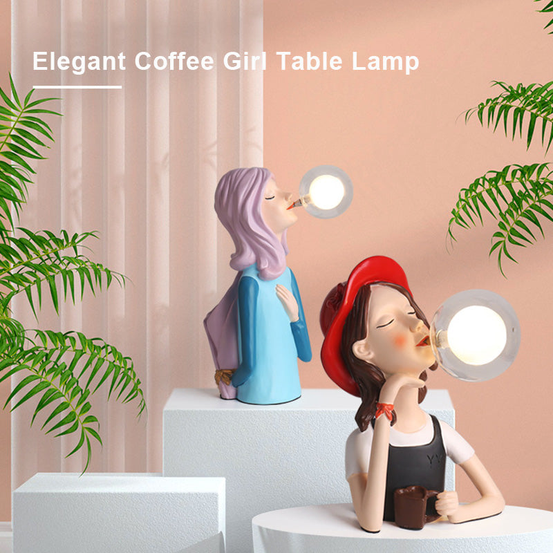 Elegant Coffee Girl Table Lamps
