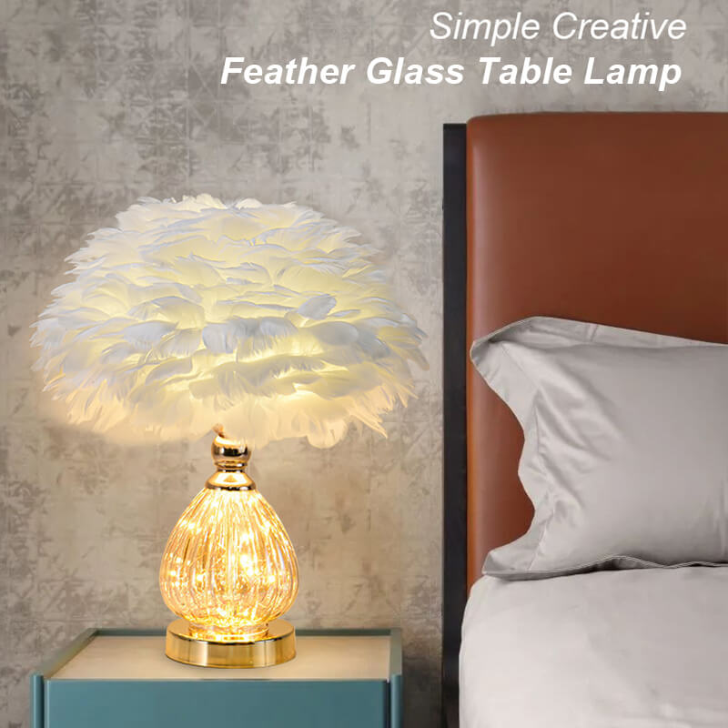 MOREUSHOP | Feather Glass Table Lamp – Moreushop®