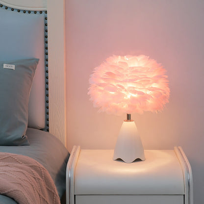 Feather Glass Table Lamp
