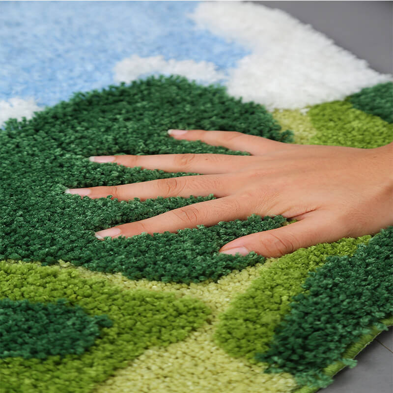 MOREUSHOP | Flocked Moss Bathroom Rug – Moreushop®