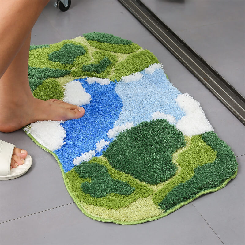 MOREUSHOP | Flocked Moss Bathroom Rug – Moreushop®