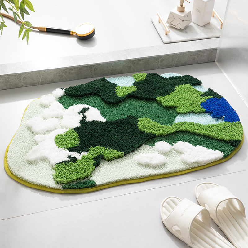 MOREUSHOP | Flocked Moss Bathroom Rug – Moreushop®