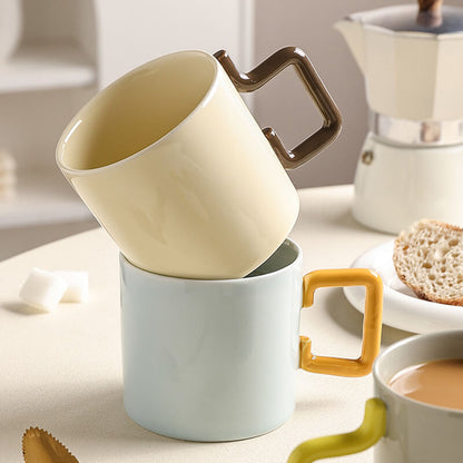 Geometric Handle Ceramic Mug