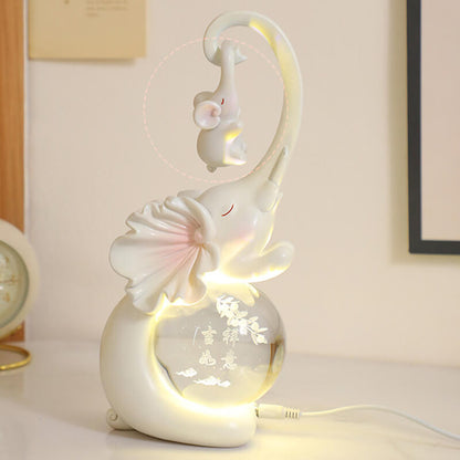 Luminous Crystal Elephant Lamp