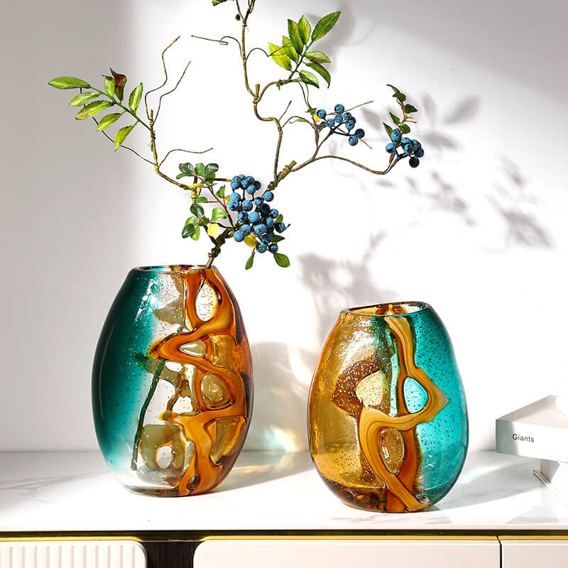 Golden Orange Water Amber Vase