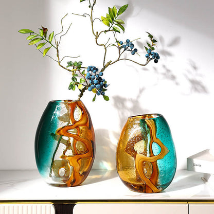 Golden Orange Water Amber Vase