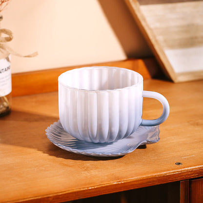 Gradient Glass Cup and Saucer