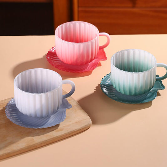 Gradient Glass Cup and Saucer