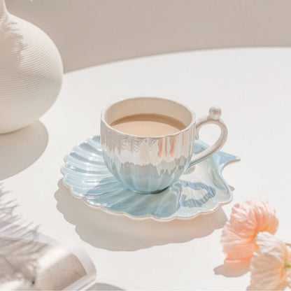 Gradient Pearl Shell Cup And Saucer