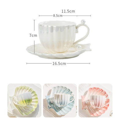 Gradient Pearl Shell Cup And Saucer