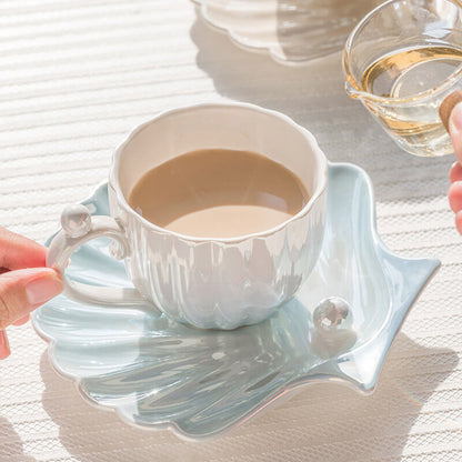 Gradient Pearl Shell Cup And Saucer