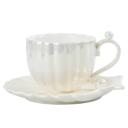 Gradient Pearl Shell Cup And Saucer