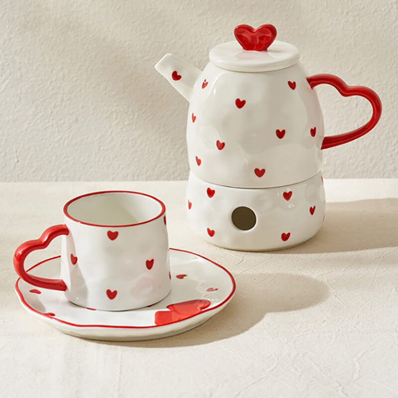 Heart Ceramic Teapot Set
