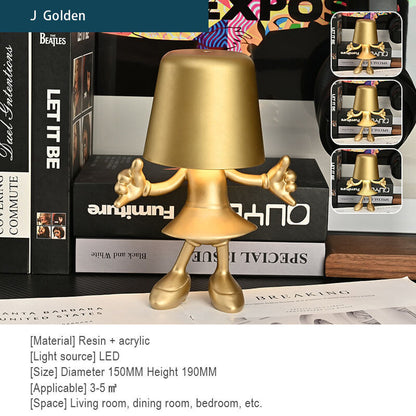 Little Golden Man Touch Charging Desk Lamp