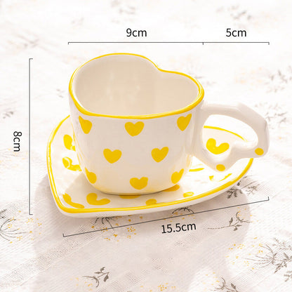 Heart Pattern Ceramic Cup