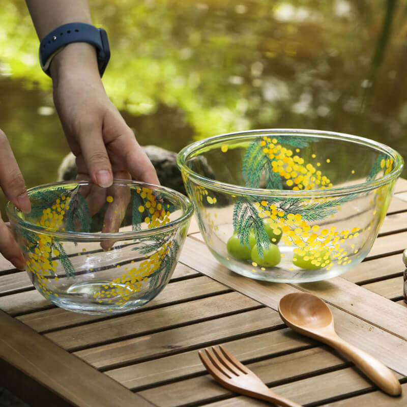 Mimosa Printed Glass Bowl