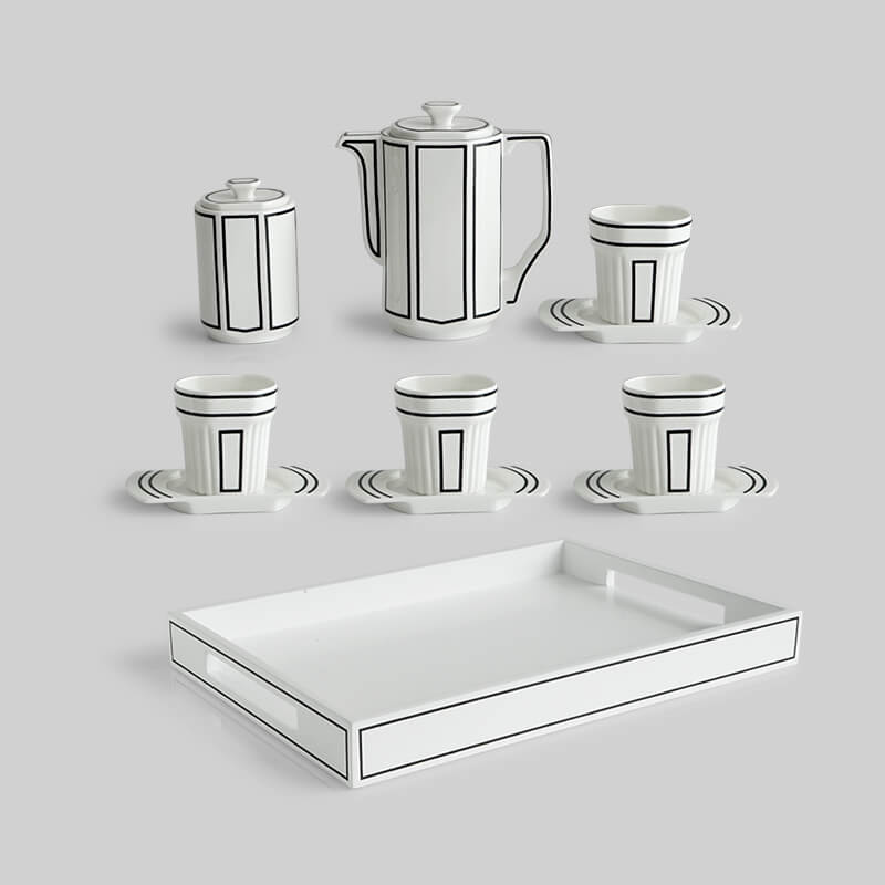Minimalist Line Bone China Teapot Set