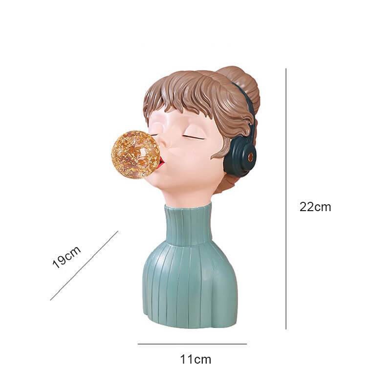 Music Girl Blowing Bubbles Resin Ornament