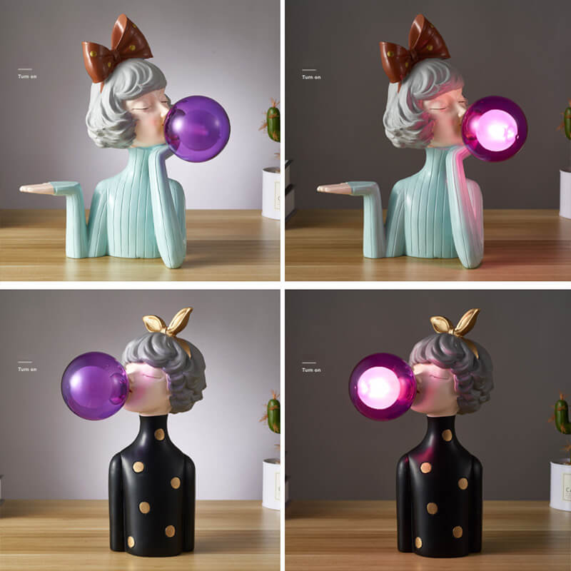 Colorful Elegant Girls Resin Table Lamp