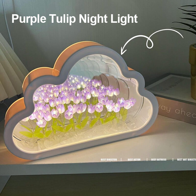 Cloud Tulip Small Mirror Night Light