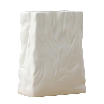Pleated Paper Bag Ceramic Vase